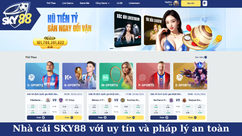Nhà cái SKY88 với uy tín và pháp lý an toàn