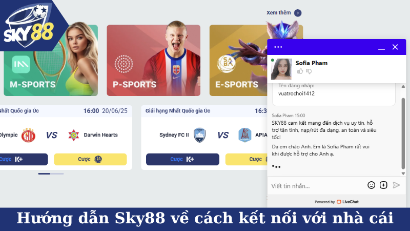 Hướng dẫn Sky88 về cách kết nối với nhà cái